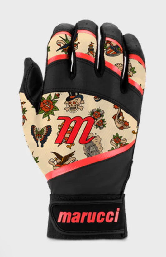 MARUCCI - FOXTROT TEE BALL BATTING GLOVES - Black/Red