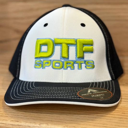 DTF Sports Flex Fit Hat White/Black