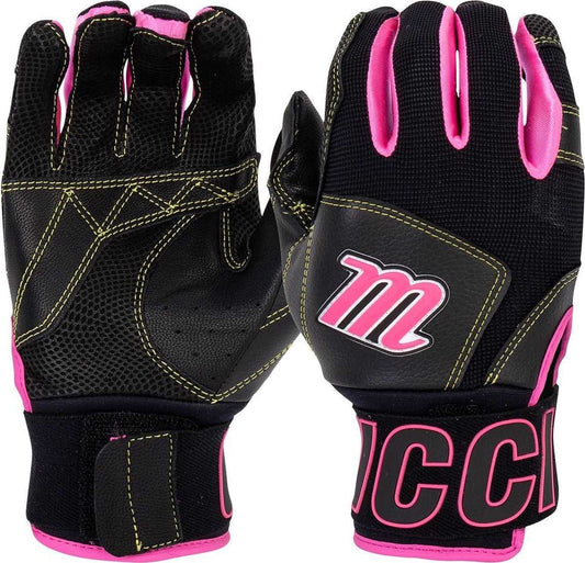 MARUCCI - ADULT BLACKSMITH BATTING GLOVES - BLACK/PINK