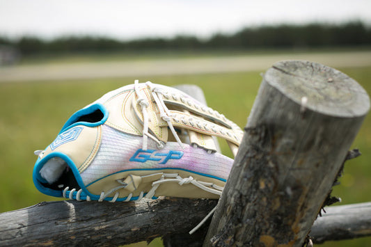 GS Sports Pro Series 13.5" Laced Dual Post Ball Glove - Pastel Tie Dye Snakeskin / Blonde