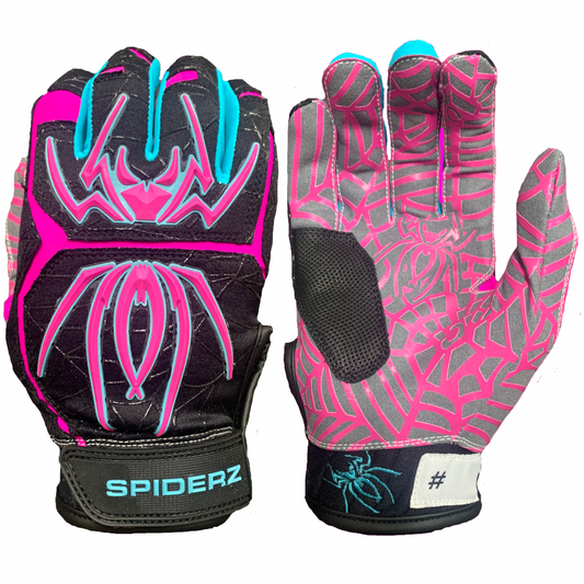 SPIDERZ HYBRID BATTING GLOVES - BLACK VICE 2020