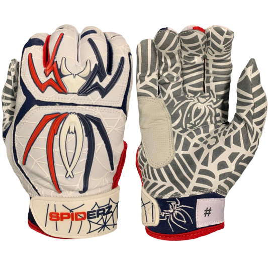 Spiderz HYBRID Youth Batting Gloves - USA Patriot