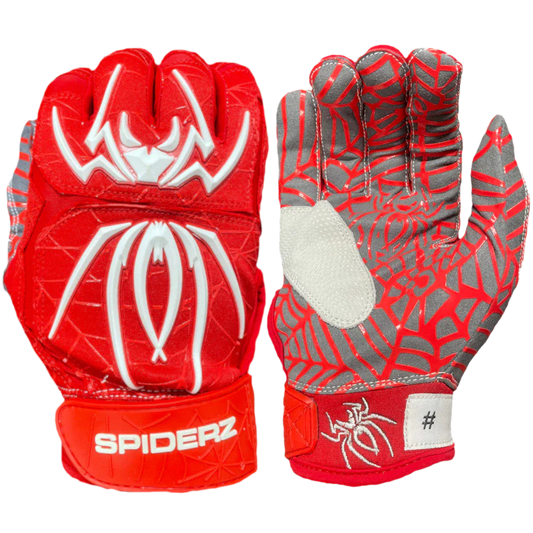 2022 Spiderz HYBRID Youth Batting Glove - Red/White