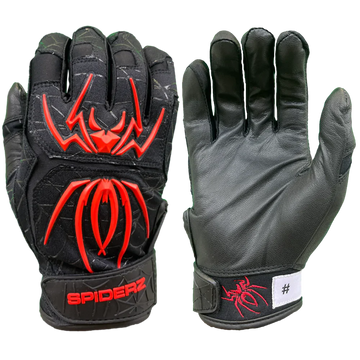 2022 Spiderz ENDITE Youth Batting Gloves - Black/Red