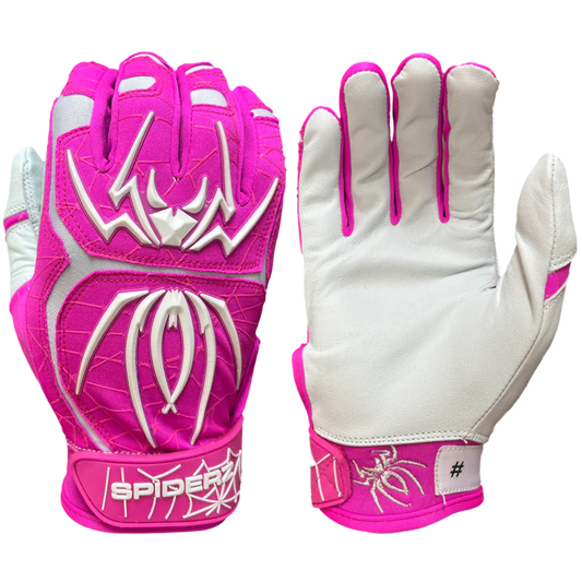 2022 Spiderz ENDITE Youth Batting Gloves - Pink/White