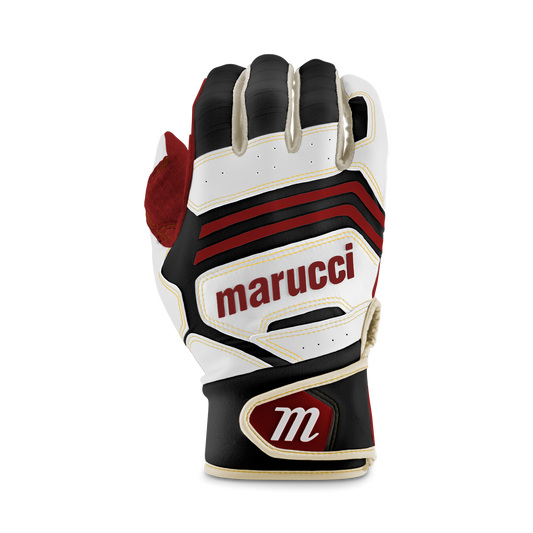 MARUCCI - FUZN Pro Batting Gloves Adult WHITE/BLACK/RED