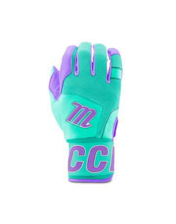MARUCCI - ADULT BLACKSMITH WRAP BATTING GLOVES GREEN/PURPLE