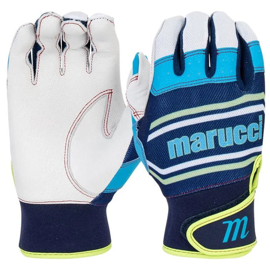 MARUCCI - Swift Lite Batting Gloves - WHITE/BLUE/GREEN