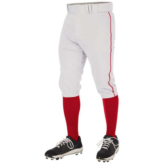 CHAMPRO - ADULT TRIPLE CROWN ADULT KNICKER - White with Red Braid