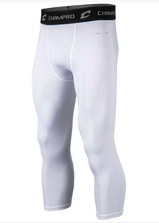 CHAMPRO - Lightning 3/4 Length Compression Tight WHITE