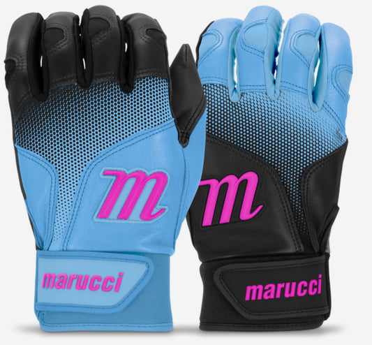 MARUCCI - PWR FADE YOUTH BATTING GLOVES Black/Columbia Blue