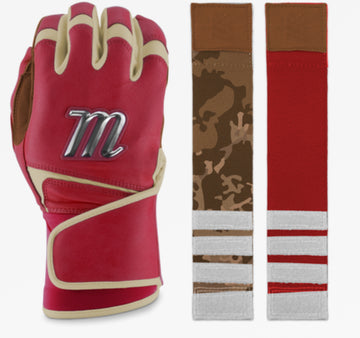 REMX BATTING GLOVES - RED/TAN