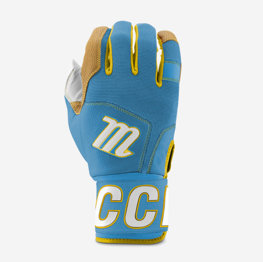 MARUCCI - ADULT BLACKSMITH WRAP BATTING GLOVES COLUMBIA/YELLOW