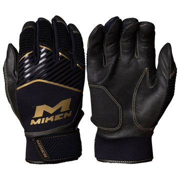Miken Pro MK7X Gold Batting Gloves - Black