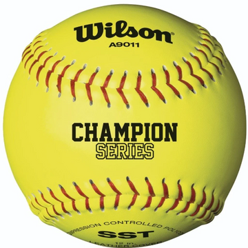 WILSON NFHS POLYCORE 12" 47/375 LEATHER FASTPITCH SOFTBALLS: WTA9011BSST