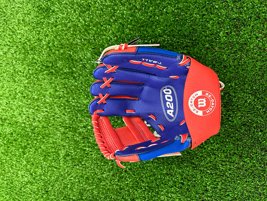 WILSON A200 EZ Catch 10" Tee Ball Glove - Royal Blue/Red