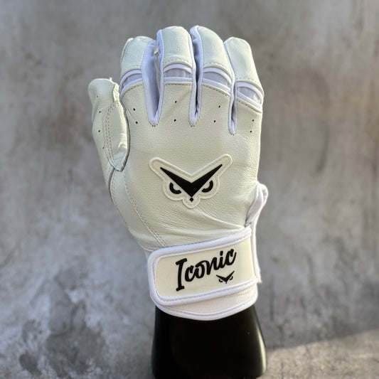 Iconic Elite Batting Gloves - White/Black (ADULT)