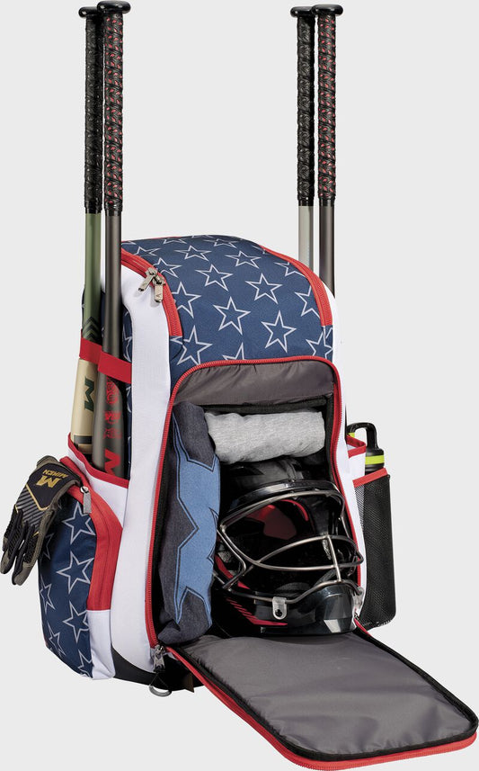 Miken Deluxe Slowpitch Backpack - Star & Stripes