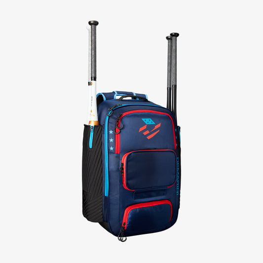 DeMarini Spectre Backpack - Navy/Scarlett/Columbia