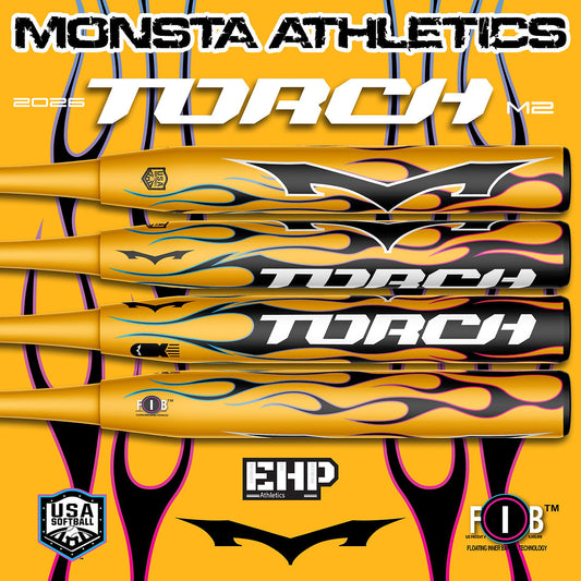 MONSTA YELLOW/BLACK FLAME TORCH M2 Stiff Handle 25oz