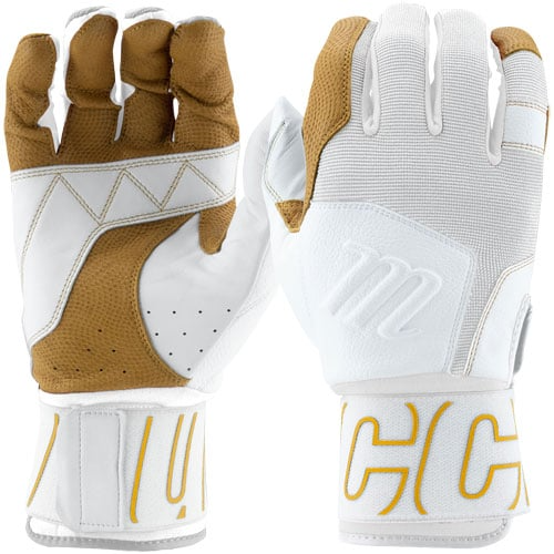 MARUCCI-YOUTH BLACKSMITH BATTING GLOVES-WHITE/TAN