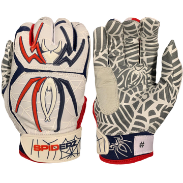 SPIDERZ HYBRID Adult Batting Gloves - USA Patriot 2022