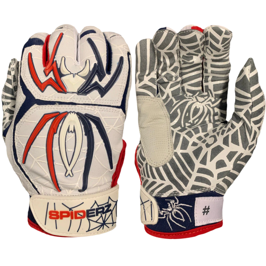 SPIDERZ HYBRID Adult Batting Gloves - USA Patriot 2022