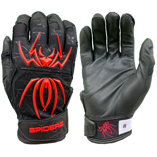2022 Spiderz ENDITE Adult Batting Gloves - Black/Red