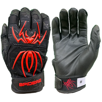 SPIDERZ ENDITE Adult Batting Gloves - Black/Red 2022