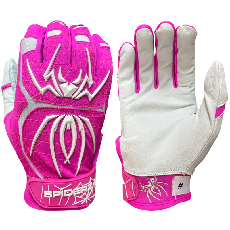 2022 Spiderz ENDITE Batting Gloves - Pink/White