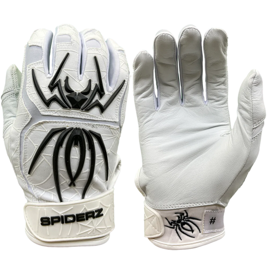 2022 Spiderz ENDITE Adult Batting Gloves - White/Black
