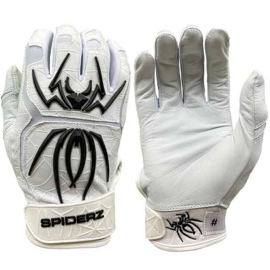 SPIDERZ ENDITE Adult Batting Gloves - White/Black 2022