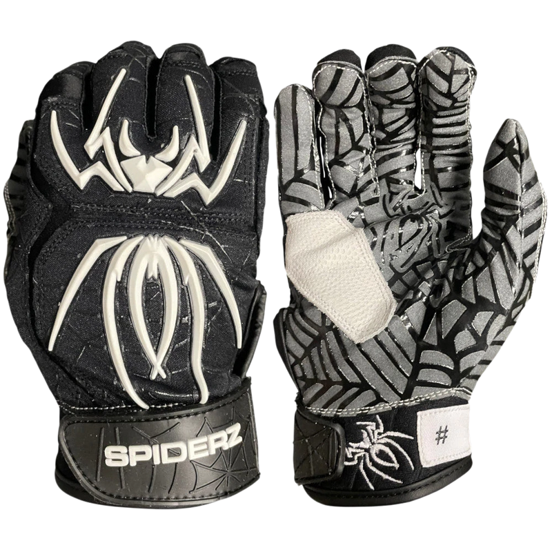 2022 Spiderz HYBRID Batting Glove - Black/White