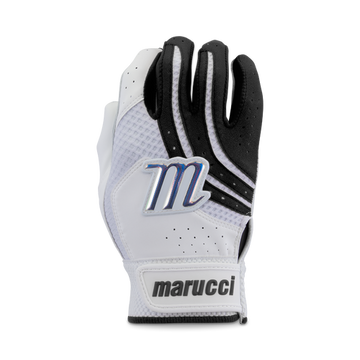MARUCCI-ADULT MEDALLION FASTPITCH BATTING GLOVES-BLACK WHITE