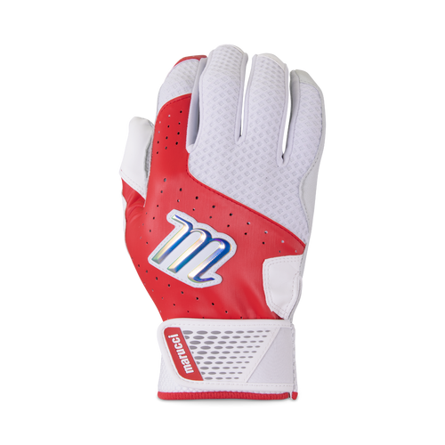 MARUCCI- CREST YOUTH BATTING GLOVES- RED/WHITE