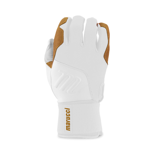 MARUCCI - ADULT BLACKSMITH BATTING GLOVES - WHITE/TAN