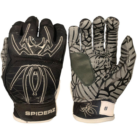 SPIDERZ HYBRID BATTING GLOVES - BLACK/SILVER  2021