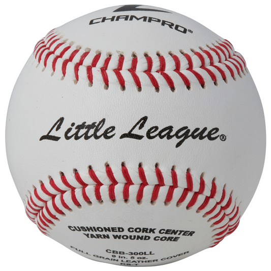 LITTLE LEAGUE®  Baseballs - DOUBLE CUSHION CORK CORE - FULL GRAIN LEATHER COVER