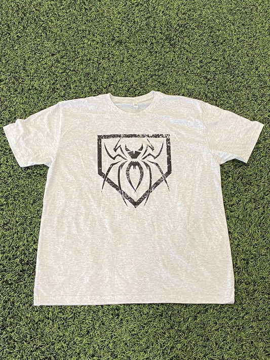 Spiderz Home Plate Premium Tee - Light Grey/Black