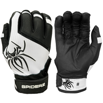 2023 Spiderz PRO Batting Gloves - Black/White LTE "Cookies"