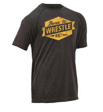 Cliff Keen T-Shirt - Born to Wrestle Grey/Yellow