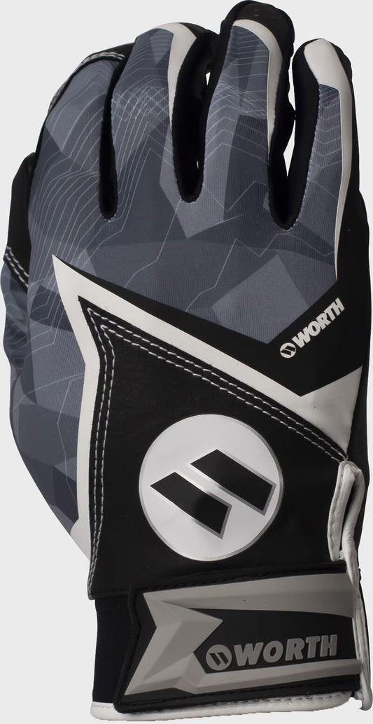 2020 WORTH ADULT BATTING GLOVES-BLACK