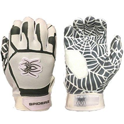 SPIDERZ YOUTH WEB BATTING GLOVES - White/Grey