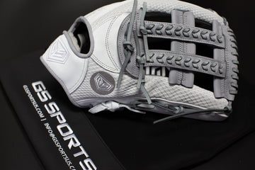GS Sports 14" Laced H Web Ball Glove - White and Grey