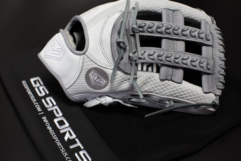 GS Sports 14" Laced H Web Ball Glove - White and Grey