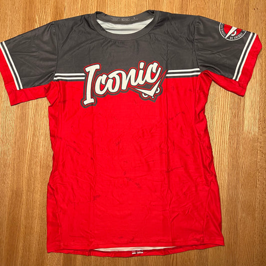 Iconic Premium Mesh Jersey - Red/Charcoal