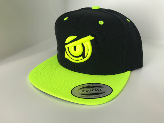 Iconic SnapBack Flat Bill - Owl Eye - Black/Neon Yellow