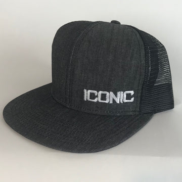 Iconic SnapBack- Heather Charcoal/White