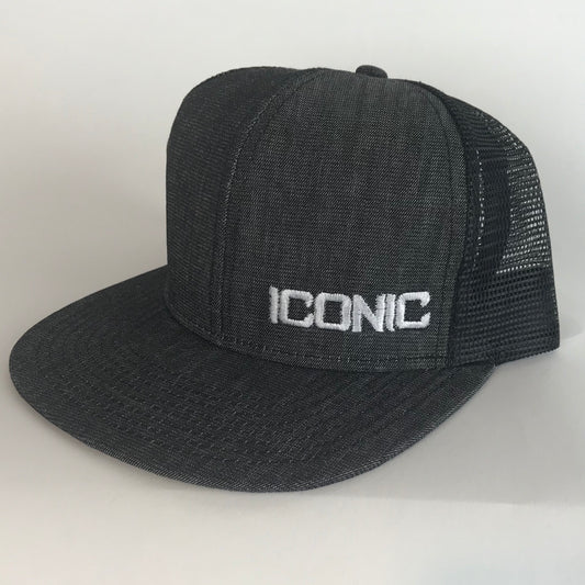 Iconic SnapBack- Heather Charcoal/White