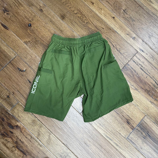 "Gamer 2.0" Performance Flex Shorts - Military Green